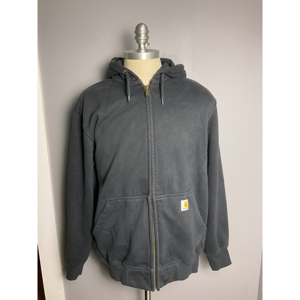 Carhartt Mens Rain Defender Loose Fit Zip Hoodie Black TS0614-M Medium